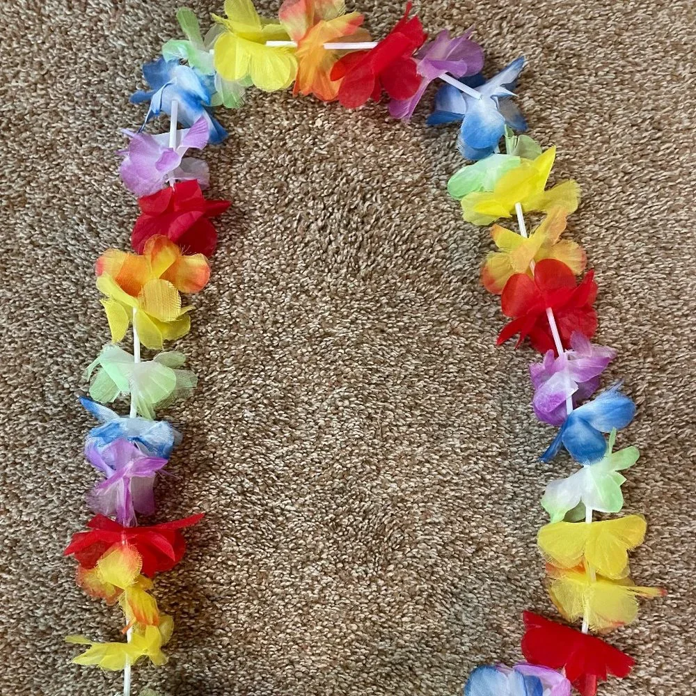 HAWAIIAN HULA DANCER GRASS SKIRT & LEI